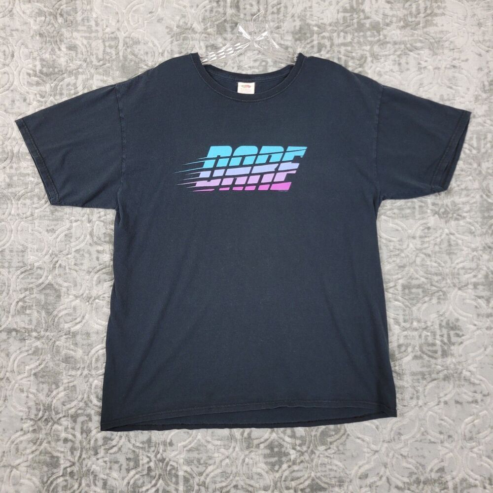 DARE Shirt Men's Large Black Keeping Kids off Drugs Tee Short Sleeve